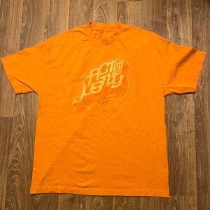 Vintage Act‎ Justly Christian Shirt Adult XL Orange Gospel Scripture God Jesus